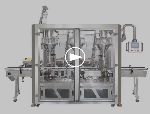 05 Máquina llenadora de polvo de tres cabezales (reproducir)